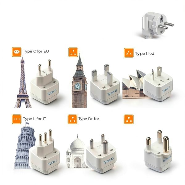 LongRich 7-in-1 Travel Adapter with 2000W Converter White TUS-2-1
