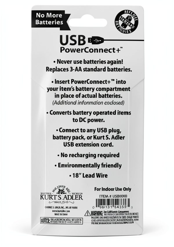 USB Battery Converter Kurt S Adler Plastic Copper 3 AA Equivalent-3