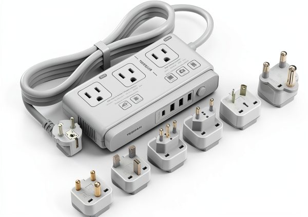 LongRich 7-in-1 Travel Adapter with 2000W Converter White TUS-2-0