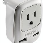 Tessan US to Europe 3-in-1 Plug Adapter Type C Gray 2.8×2.3×2.6in-0