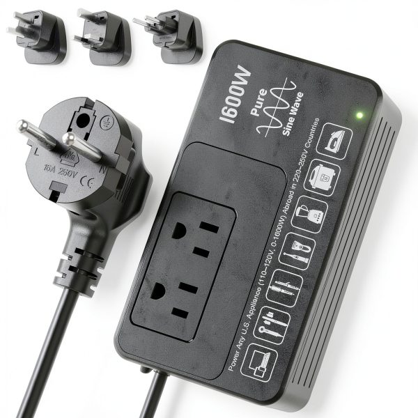 220V to 110V Voltage Converter HYTED 1600W Dual Color Black White-0