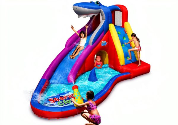 ACTION AIR Inflatable Water Slide Red Shark Bounce House Thick-0