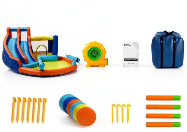 Inflatable Water Slide House JOYLDIAS Double Slide Splash Pool-6