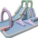 Bounceland Splash N’ Dash Dream Water Slide, 14.4ft L x 9.1ft W x 6.8ft H inflated Size, Outdoor Fun w/Long Slide, Giant Splash Pool, Water Spray, Climbing Wall, Active Play for Kids-0