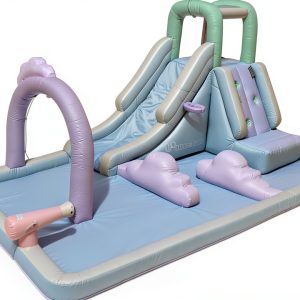 Bounceland Splash N’ Dash Dream Water Slide, 14.4ft L x 9.1ft W x 6.8ft H inflated Size, Outdoor Fun w/Long Slide, Giant Splash Pool, Water Spray, Climbing Wall, Active Play for Kids-0