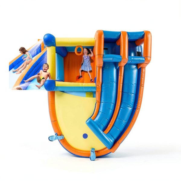 Inflatable Water Slide House JOYLDIAS Double Slide Splash Pool-3