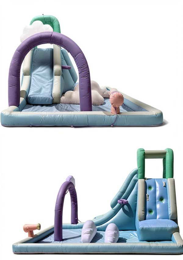 Bounceland Splash N’ Dash Dream Water Slide, 14.4ft L x 9.1ft W x 6.8ft H inflated Size, Outdoor Fun w/Long Slide, Giant Splash Pool, Water Spray, Climbing Wall, Active Play for Kids-1