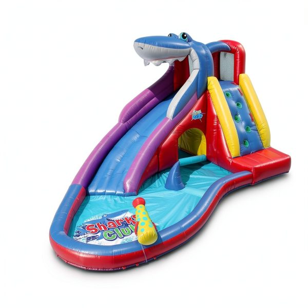 ACTION AIR Inflatable Water Slide Red Shark Bounce House Thick-4