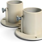 Blue Wave Aluminum Deck Flanges for Pool Ladder Pair NE1228PR White-0