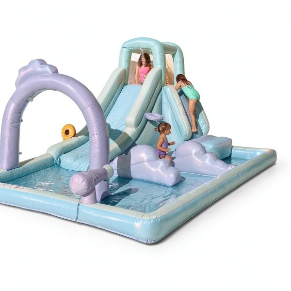 Bounceland Splash N’ Dash Dream Water Slide, 14.4ft L x 9.1ft W x 6.8ft H inflated Size, Outdoor Fun w/Long Slide, Giant Splash Pool, Water Spray, Climbing Wall, Active Play for Kids-4
