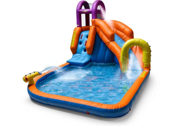 Mega Tornado Twist Inflatable Water Slide Bounce N Play Climbing Wall-0