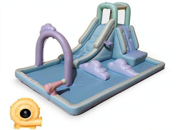 Bounceland Splash N’ Dash Dream Water Slide, 14.4ft L x 9.1ft W x 6.8ft H inflated Size, Outdoor Fun w/Long Slide, Giant Splash Pool, Water Spray, Climbing Wall, Active Play for Kids-2