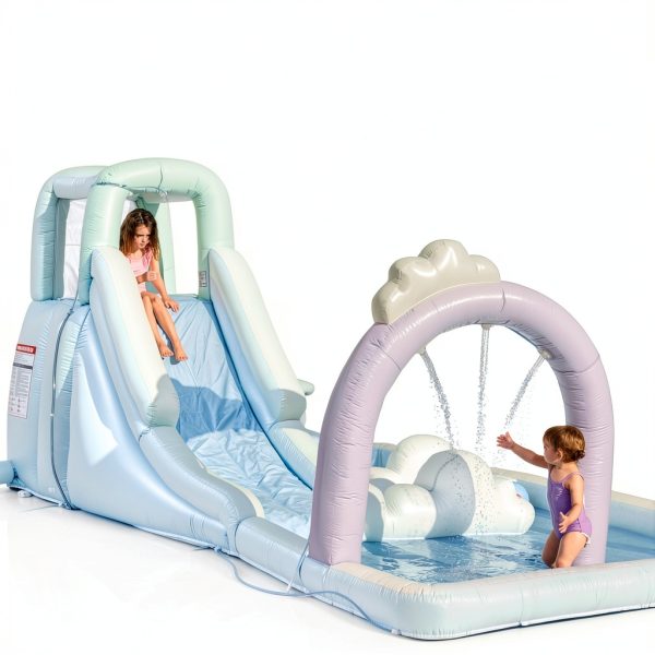 Bounceland Splash N’ Dash Dream Water Slide, 14.4ft L x 9.1ft W x 6.8ft H inflated Size, Outdoor Fun w/Long Slide, Giant Splash Pool, Water Spray, Climbing Wall, Active Play for Kids-3