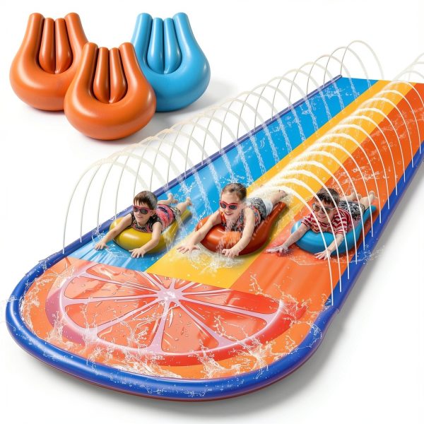 Water Slide 22.5ft JOYHAPISTAR Slip and Slide with 3 Bodyboards-0