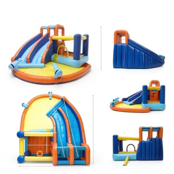 Inflatable Water Slide House JOYLDIAS Double Slide Splash Pool-1