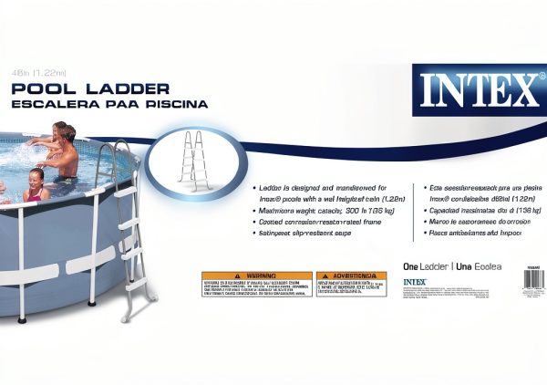 Intex Steel Frame Above Ground Pool Ladder 48" 300 lb Anti Slip-7
