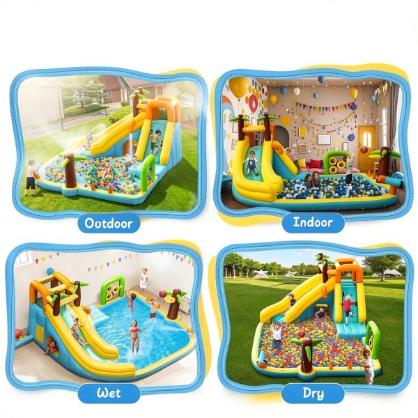Inflatable Water Slide House 450W Blower 10-in-1 Water Park GYMMALL-6