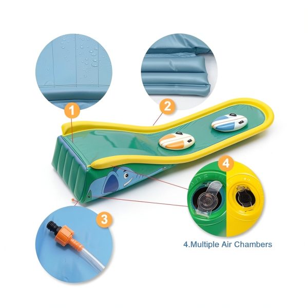 Inflatable Water Slide WEEINJOY 15FT Backyard Splash with Sprinkler-3
