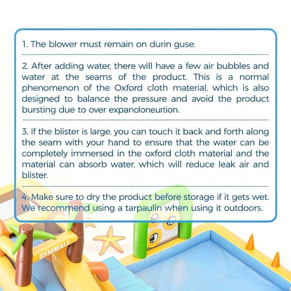 Inflatable Water Slide House 450W Blower 10-in-1 Water Park GYMMALL-8
