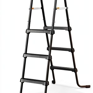 Funsicle SureStep 3 Step Lightweight Steel Outdoor Above Ground Swimming Pool Ladder with Non Slip Feet for Outdoor Use, Black-0