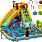 Inflatable Water Slide House 450W Blower 10-in-1 Water Park GYMMALL-0