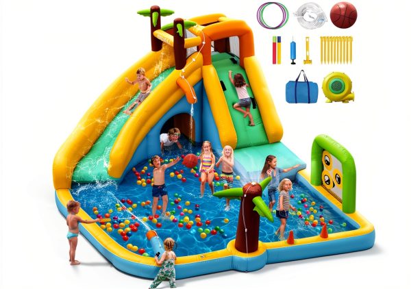 Inflatable Water Slide House 450W Blower 10-in-1 Water Park GYMMALL-0