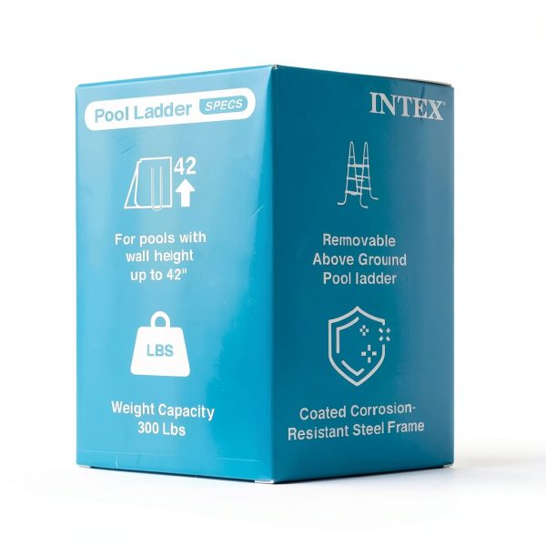 Intex Above Ground Steel Frame Swimming Pool Ladder for 42-in. Wall Height Pools-2