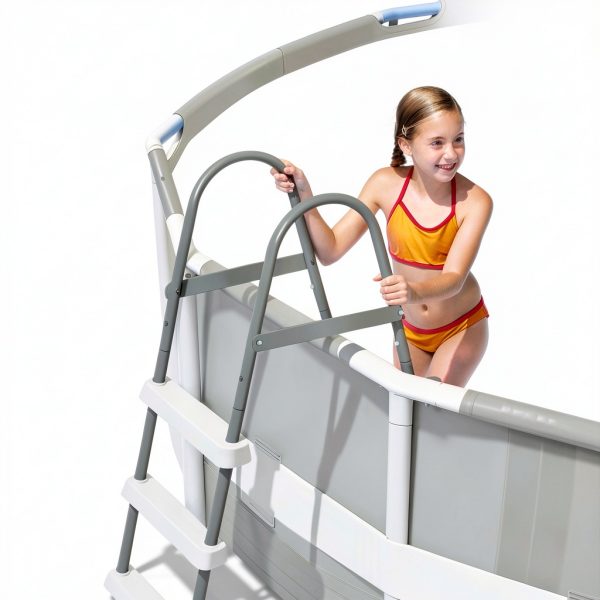 Intex Above Ground Steel Frame Swimming Pool Ladder for 42-in. Wall Height Pools-1