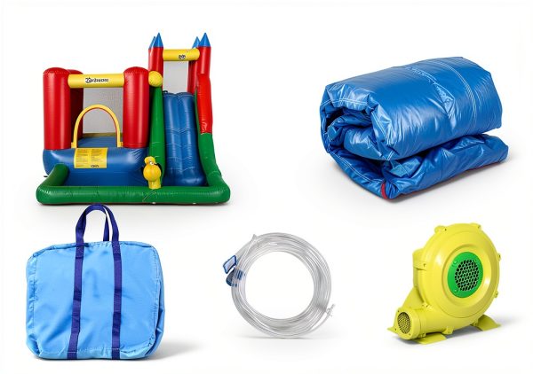 Outsunny 6-in-1 Kids Bounce House Water Slide with Pool & Cannon-4
