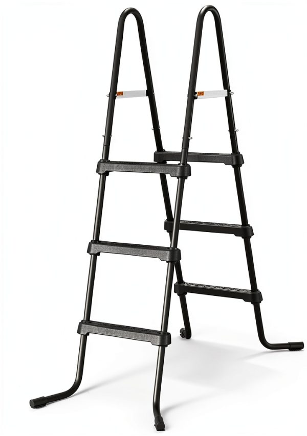 Funsicle SureStep 3 Step Lightweight Steel Outdoor Above Ground Swimming Pool Ladder with Non Slip Feet for Outdoor Use, Black-7