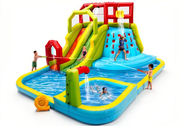 Inflatable Water Slide Park by WELLFUNTIME with Deep Pool 191x157x100-0