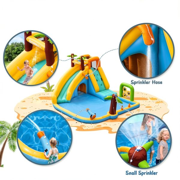 Inflatable Water Slide House 450W Blower 10-in-1 Water Park GYMMALL-3