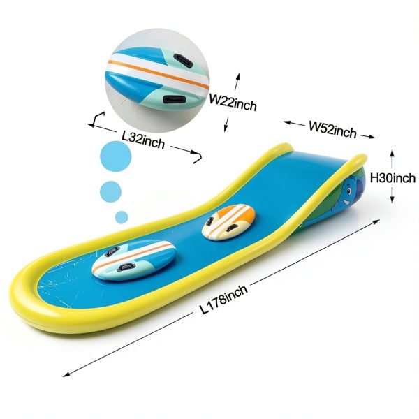 Inflatable Water Slide WEEINJOY 15FT Backyard Splash with Sprinkler-2