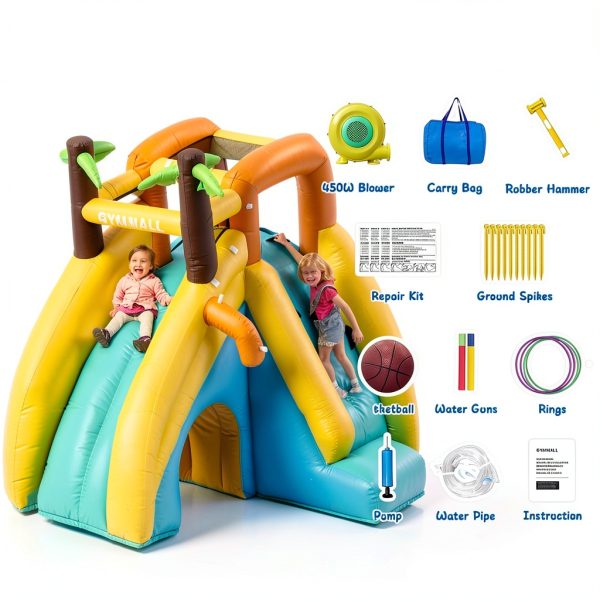 Inflatable Water Slide House 450W Blower 10-in-1 Water Park GYMMALL-5