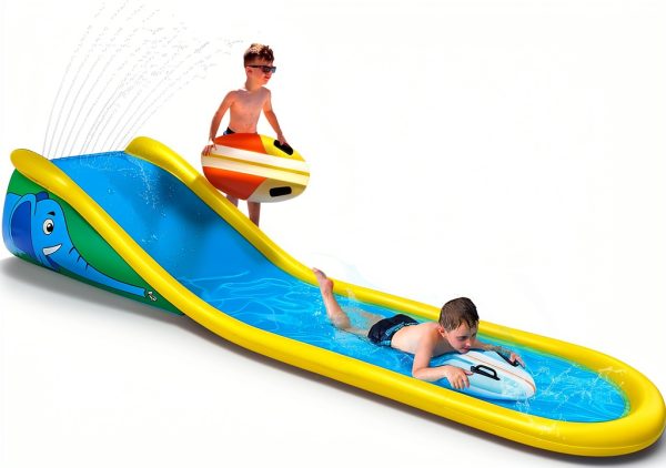 Inflatable Water Slide WEEINJOY 15FT Backyard Splash with Sprinkler-0