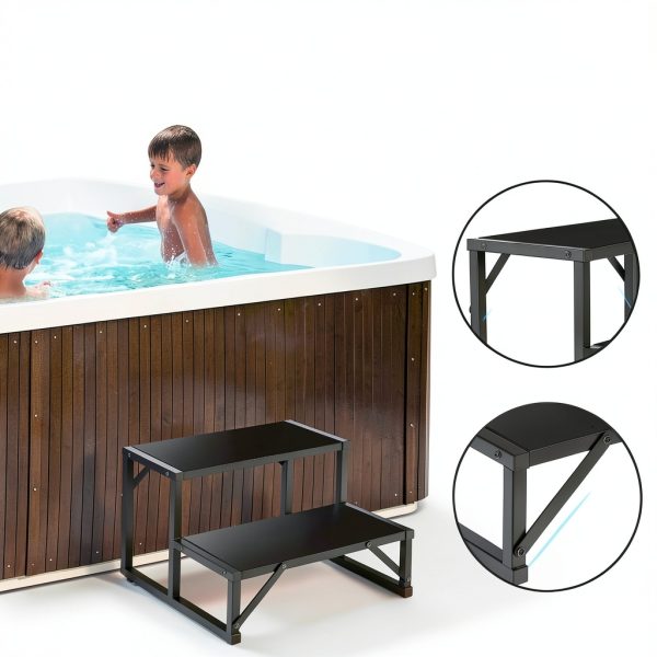 Hot Tub Step 500LBS Capacity 2-Step Black Spa Ladder by Talustool-5