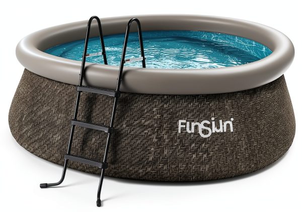 Funsicle SureStep 3 Step Lightweight Steel Outdoor Above Ground Swimming Pool Ladder with Non Slip Feet for Outdoor Use, Black-5