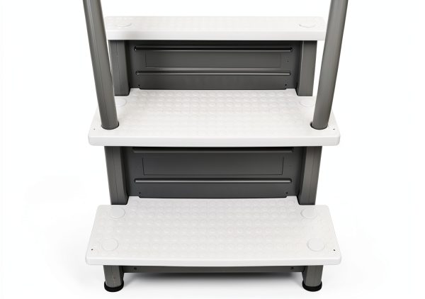 Aqua Select Anti Slip In Pool Steps with Ladder Gray/White 48-54" Deck-4