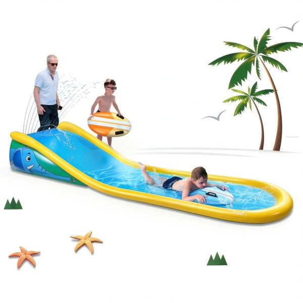 Inflatable Water Slide WEEINJOY 15FT Backyard Splash with Sprinkler-4